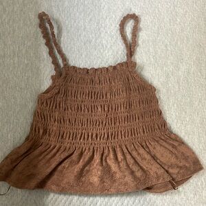 Brand is SO. Brown flowy tank for going out